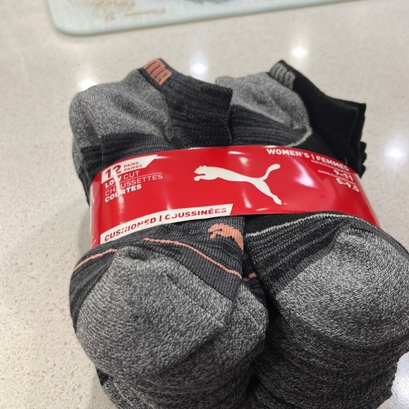 Socks Size 9-11 women’s.  19 pairs.  Black and grey. Grey are Puma low cut NWT. - Picture 3 of 3